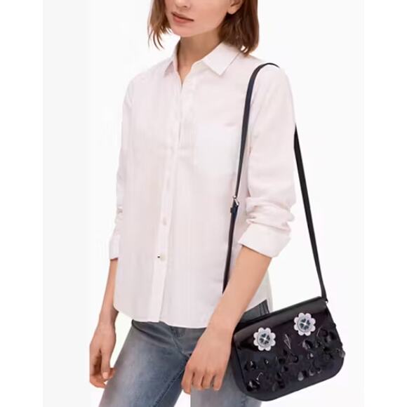 Kate Spade Zibbi Medium Flap Owl Navy Shoulder Bag - Picture 1 of 9